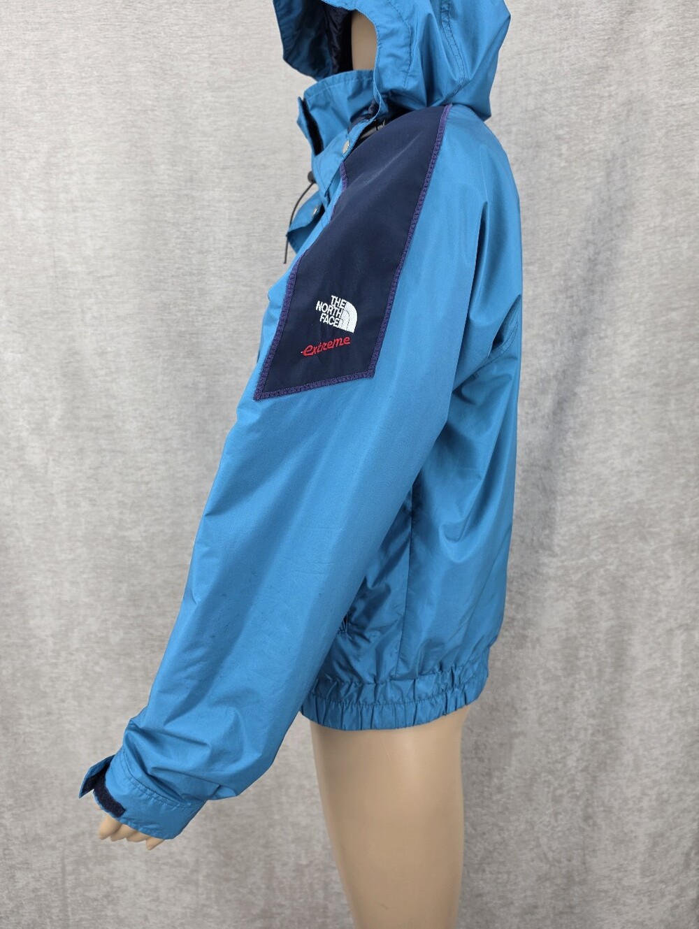 North Face Girls Size 12 Vintage Jacket Coat Gore-Tex Goretex Blue Hooded - Picture 2 of 15